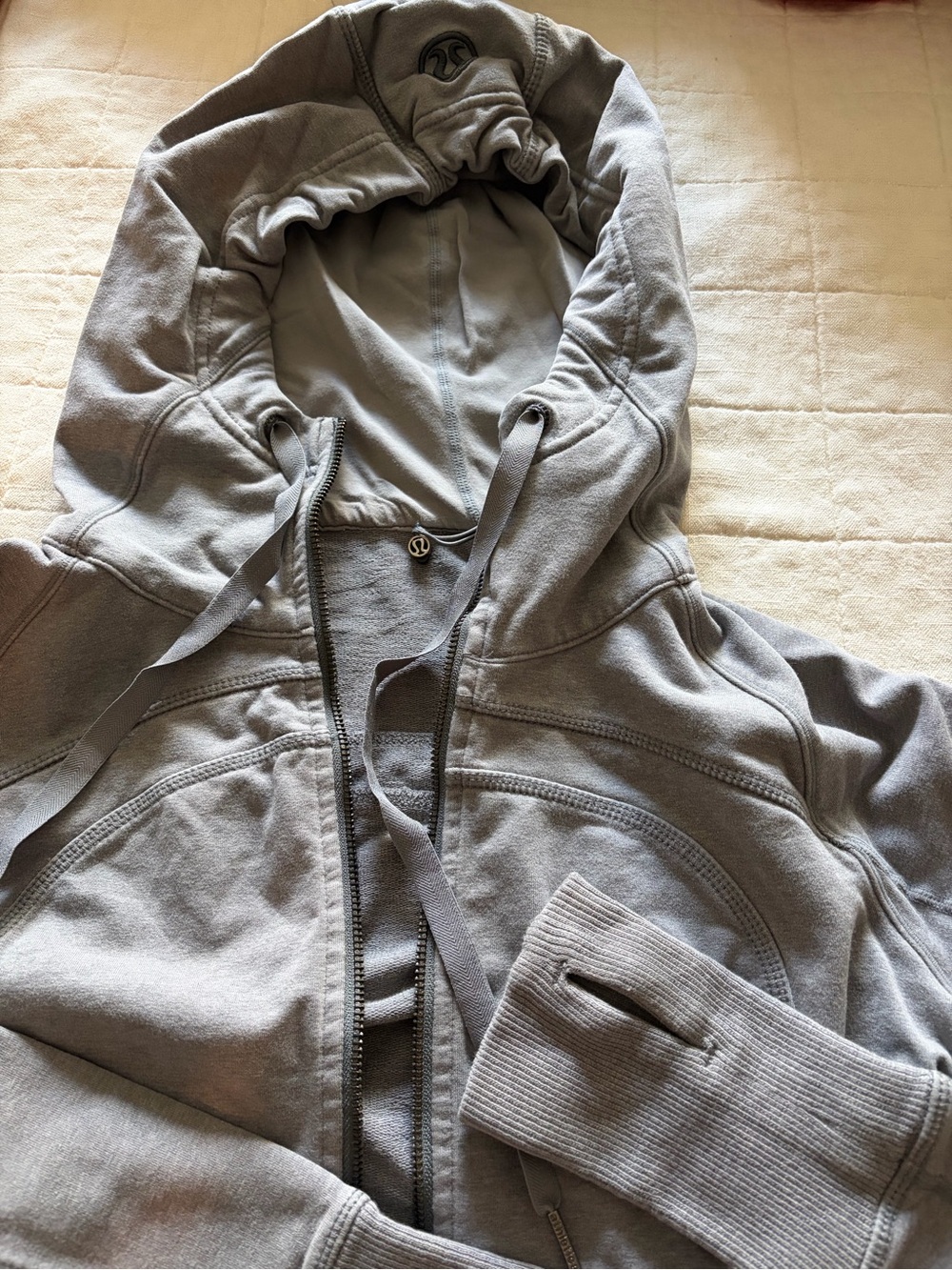 lululemon athletica Light Gray Full-Zip Hoodie